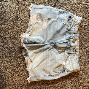 Blue ripped jeans shorts